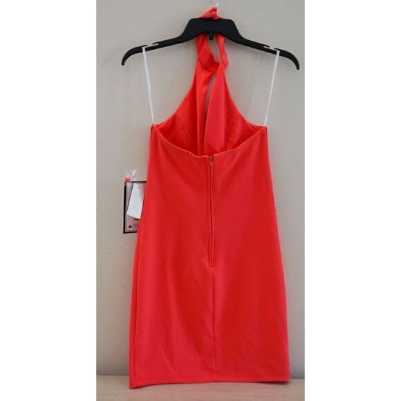 B. Darlin Women's Sz 1/2 Coral Sleeveless Halter Short Party Body Con Dress $54 - Picture 4 of 8